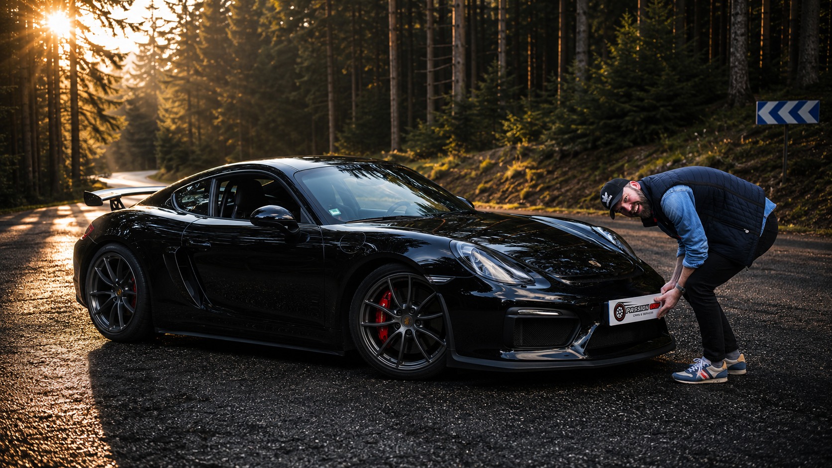 Jean-François au volant d'une Porsche Cayman GT4